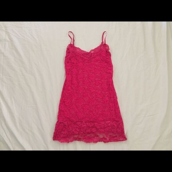 Pink Lace Sheer Lingerie Top - Picture 1 of 2